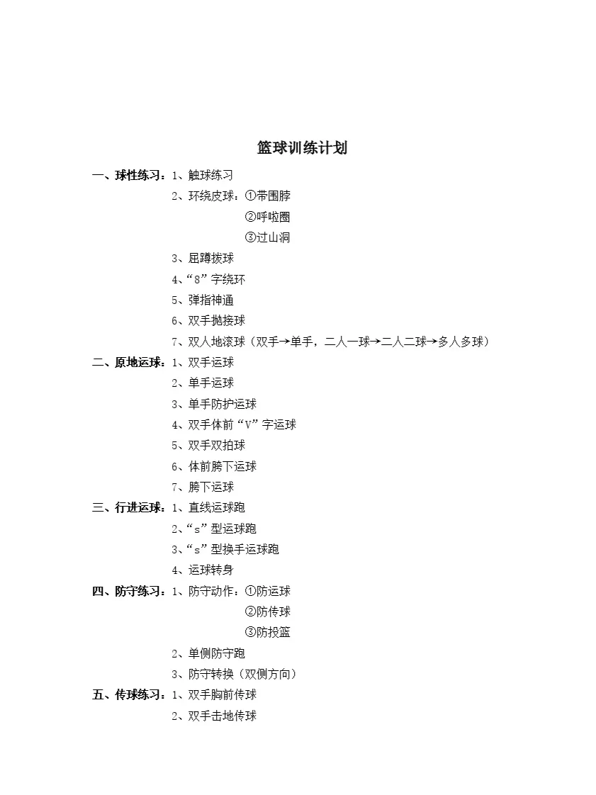 篮球训练计划表一周一次怎么写的啊_0
